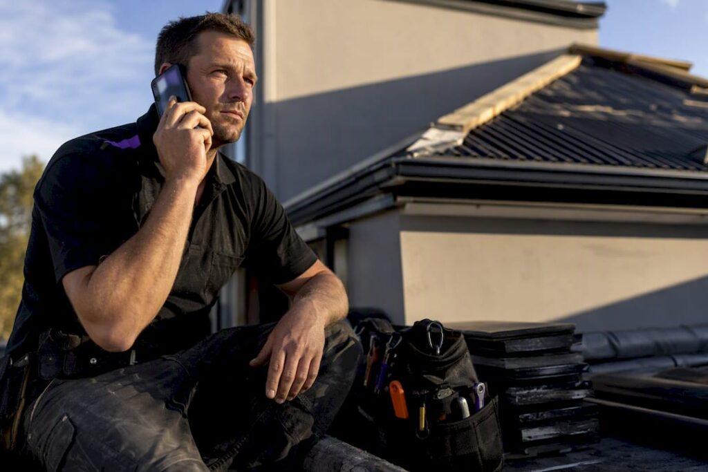 Australian roofer answering an inbound business call