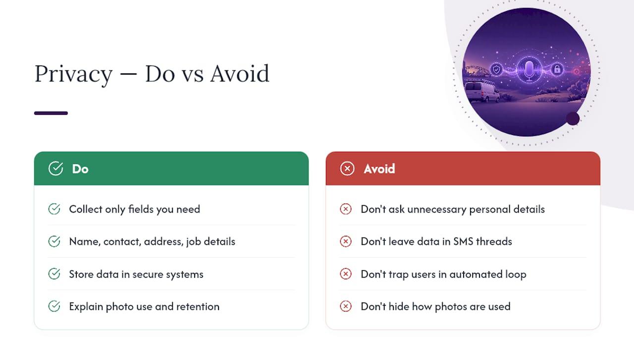 What privacy rules apply to trade chatbot scripts? — overview diagram
