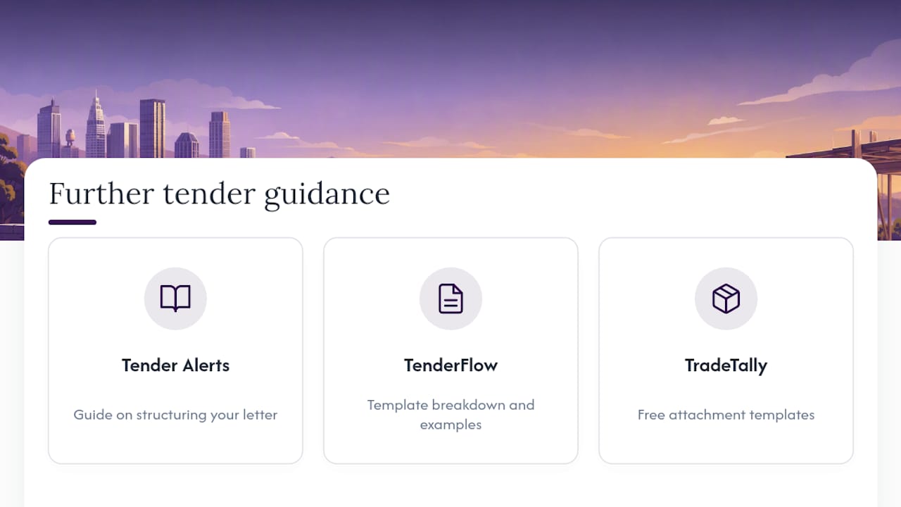 Where to check further tender guidance — overview diagram