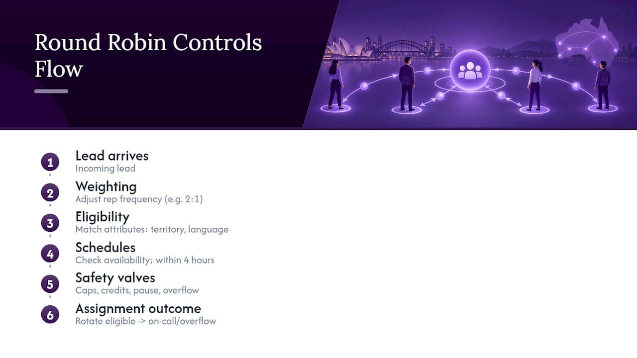 Round robin routing controls and overflow paths