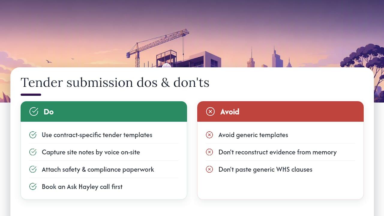 Get hands-on help with your next tender submission — overview diagram