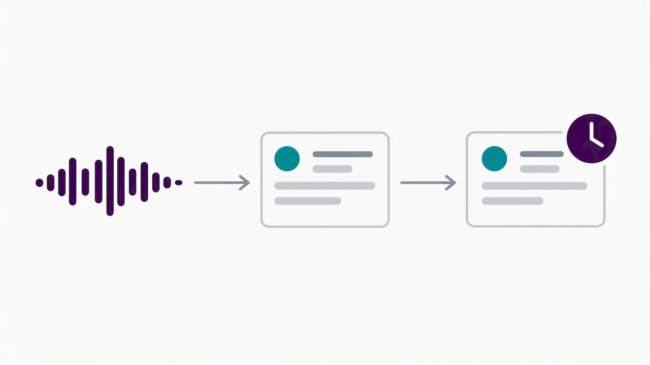 Voice note becoming a saved variation record