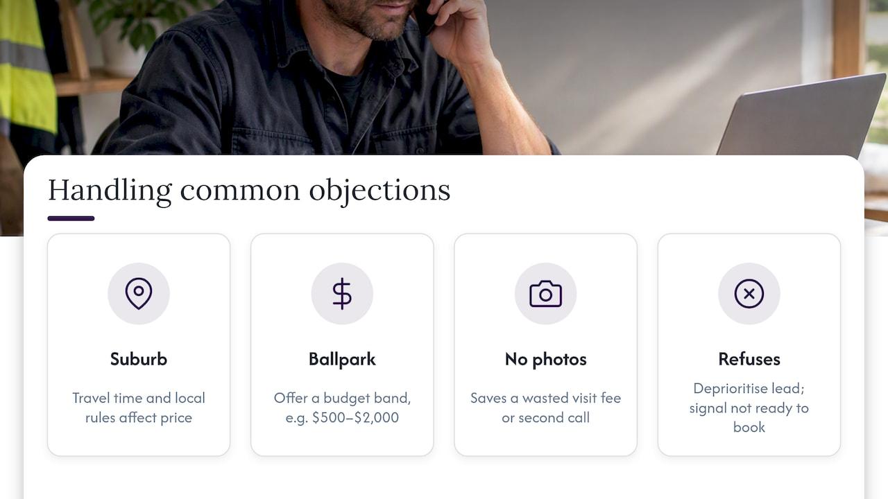 Common objections and how to handle them during prequalification calls — overview diagram