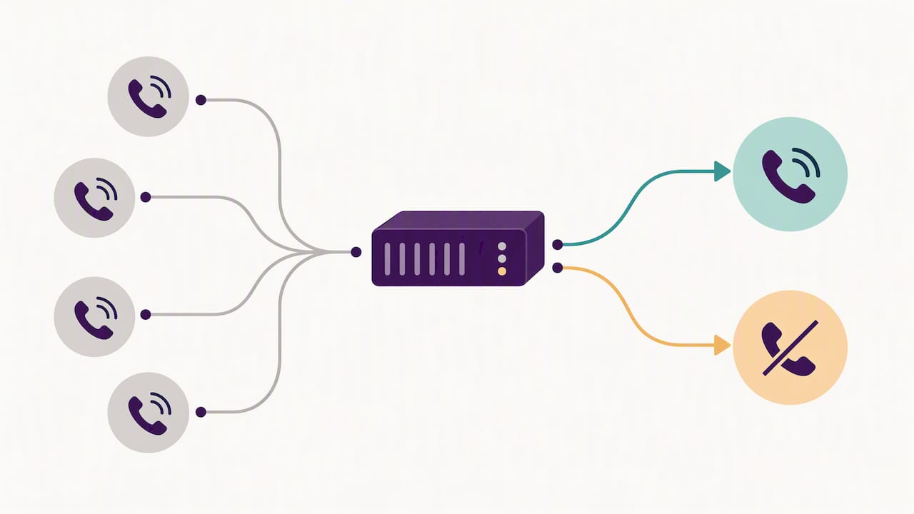 Incoming calls split into two outcomes