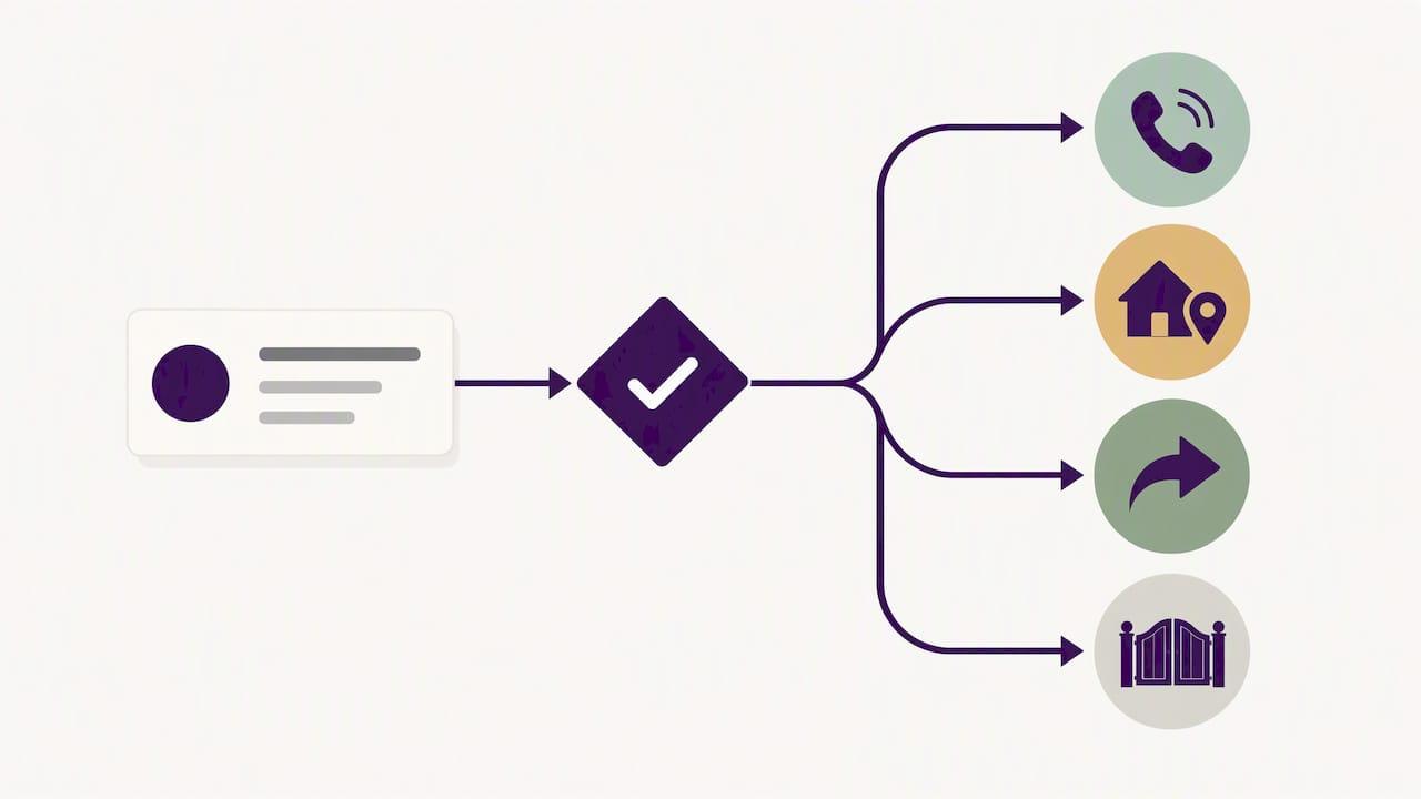 Qualified lead branching to four next actions